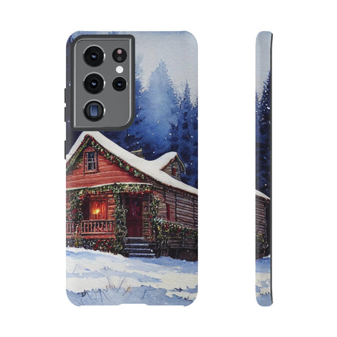 Cozy Christmas Cabin in the Snow - Impact Resistant Phone Case Samsung Galaxy S21 Ultra Matte